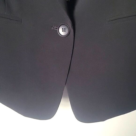 NWT XS BCBG Bowie Blazer Jacket Black Blue Feminine Sexy Fitted Tuxedo Office - Picture 5 of 16